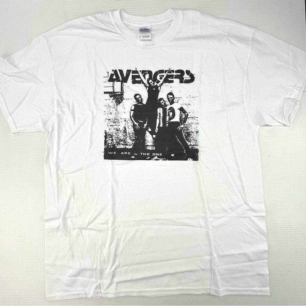 White Avengers Graphic T-Shirt Punk Band XL